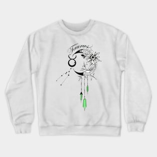 Taurus Green Gem Stone Crewneck Sweatshirt